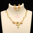 Elegant Party wear American Diamond Gold Plated Floral Necklace Jewellery Set - Sasitrends