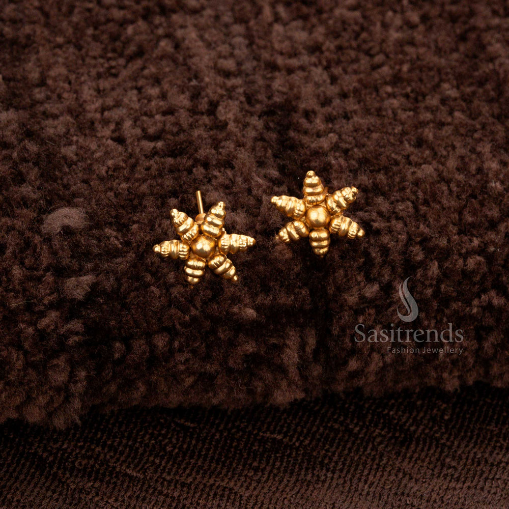 Regal matte gold plated Earrings jewellery featuring intricate dangling motifs perfect for traditional festivals and special occasions - Sasitrends