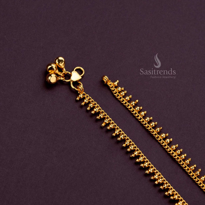 Gold-plated anklet crafted for daily wear, with a luxurious finish and timeless design - Sasitrends