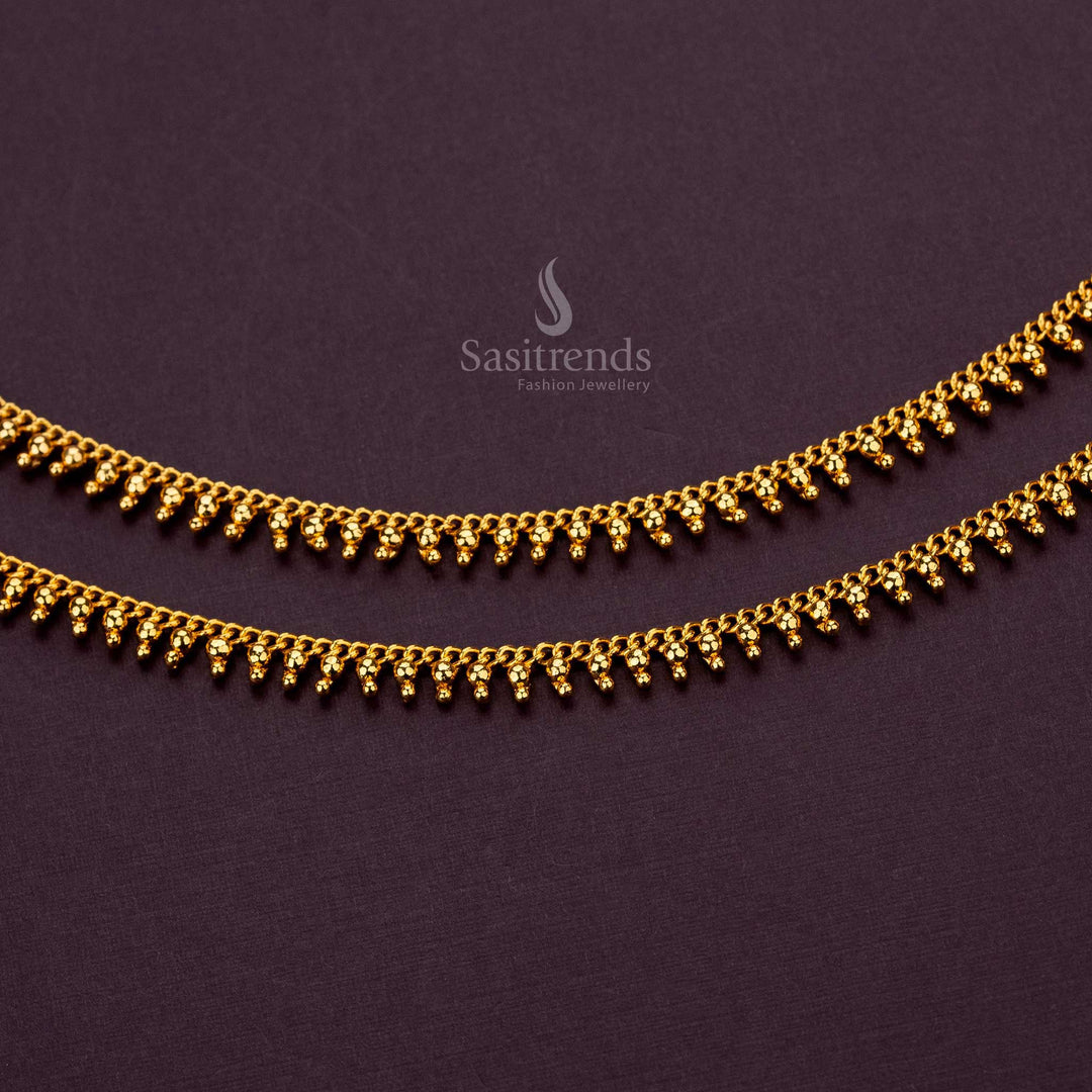 Elegant Kolusu anklet in one gram gold plating, perfect for weddings and festivals - Sasitrends
