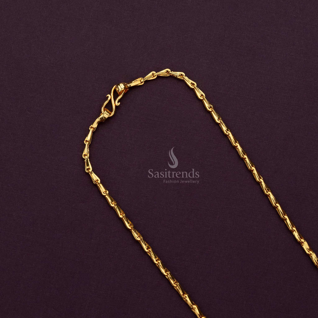 Thin micro gold plated Wheat chain with lifetime guarantee, ideal for traditional wear - Sasitrends