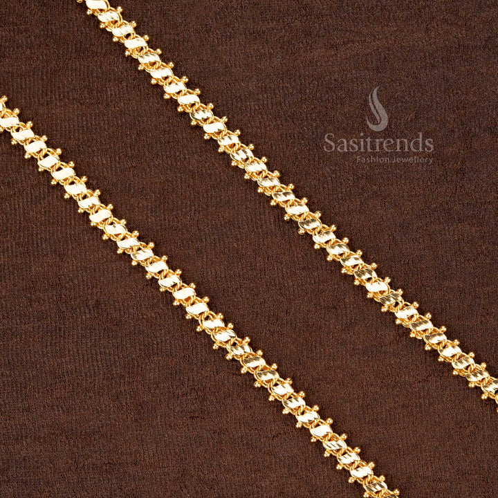 Traditional micro gold plated designer chain in S design with lifetime guarantee - Sasitrends