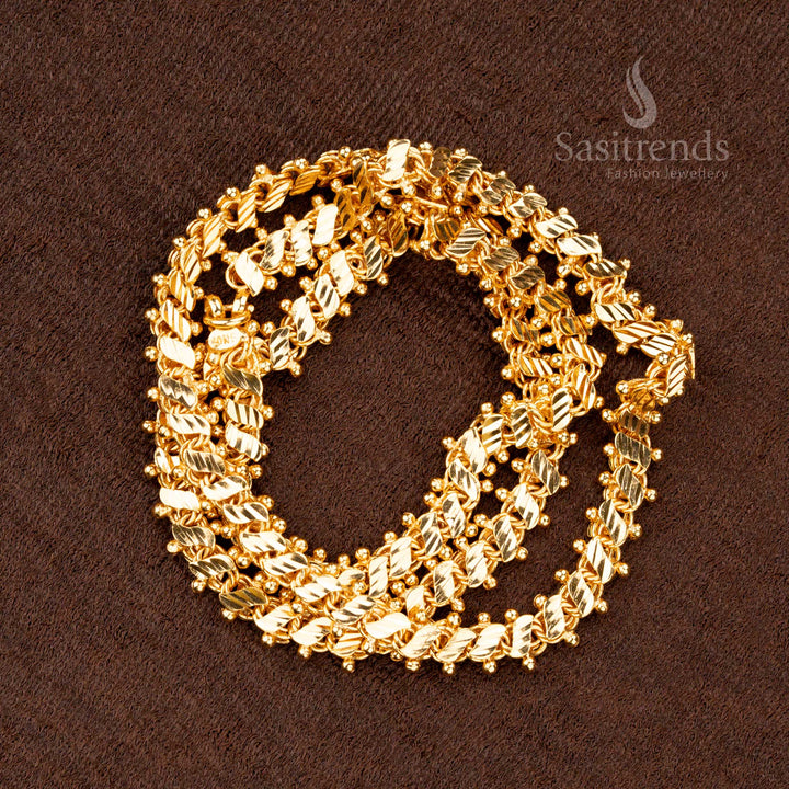 Traditional micro gold plated designer chain in S design with lifetime guarantee - Sasitrends