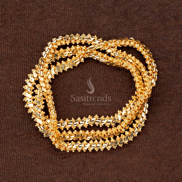 Elegant micro gold plated 2 side Gajiri chain with intricate craftsmanship and real-gold-like appeal, look like real gold - Sasitrends