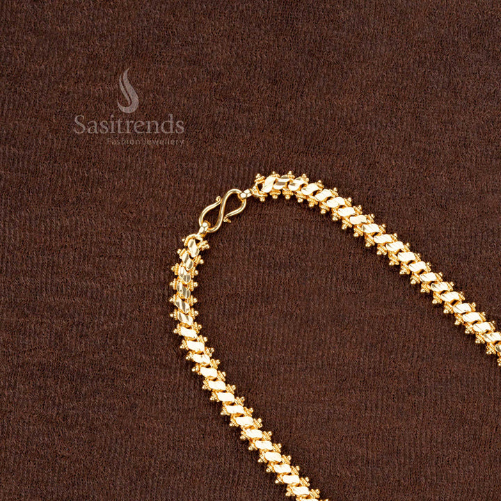Elegant micro gold plated 2 side Gajiri chain with intricate craftsmanship and real-gold-like appeal, look like real gold - Sasitrends