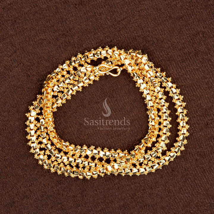 Elegant micro gold plated 2 side Gajiri chain with intricate craftsmanship and real-gold-like appeal, look like real gold - Sasitrends