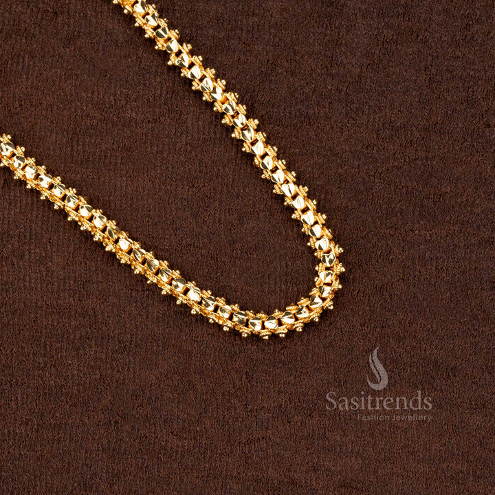 Elegant micro gold plated 2 side Gajiri chain with intricate craftsmanship and real-gold-like appeal, look like real gold - Sasitrends