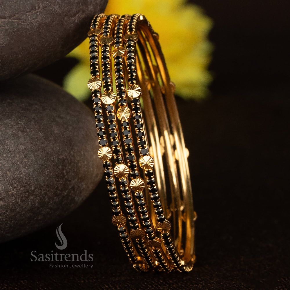 Traditional Wedding Wear Bangle Set with Dome Floral Highlights – Guaranteed Shine  - Sasitrends