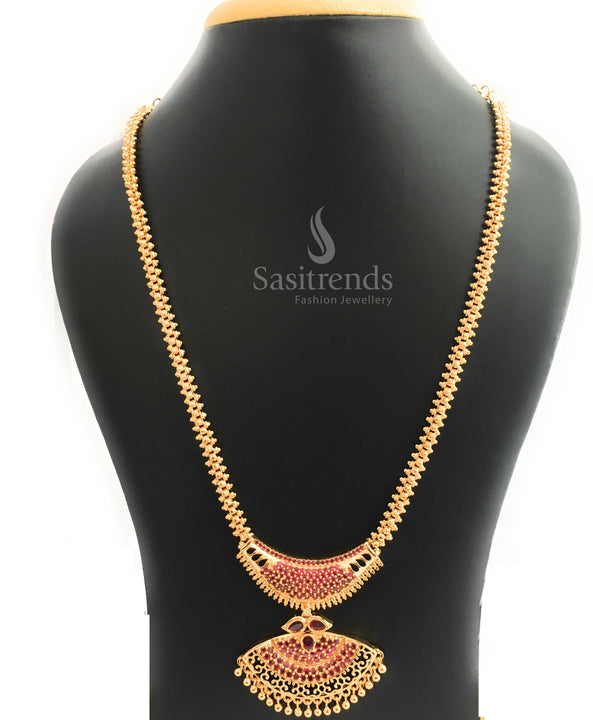 Indian Traditional Micro Gold Plated Pendant Necklace for Festive Wear - Online Shopping