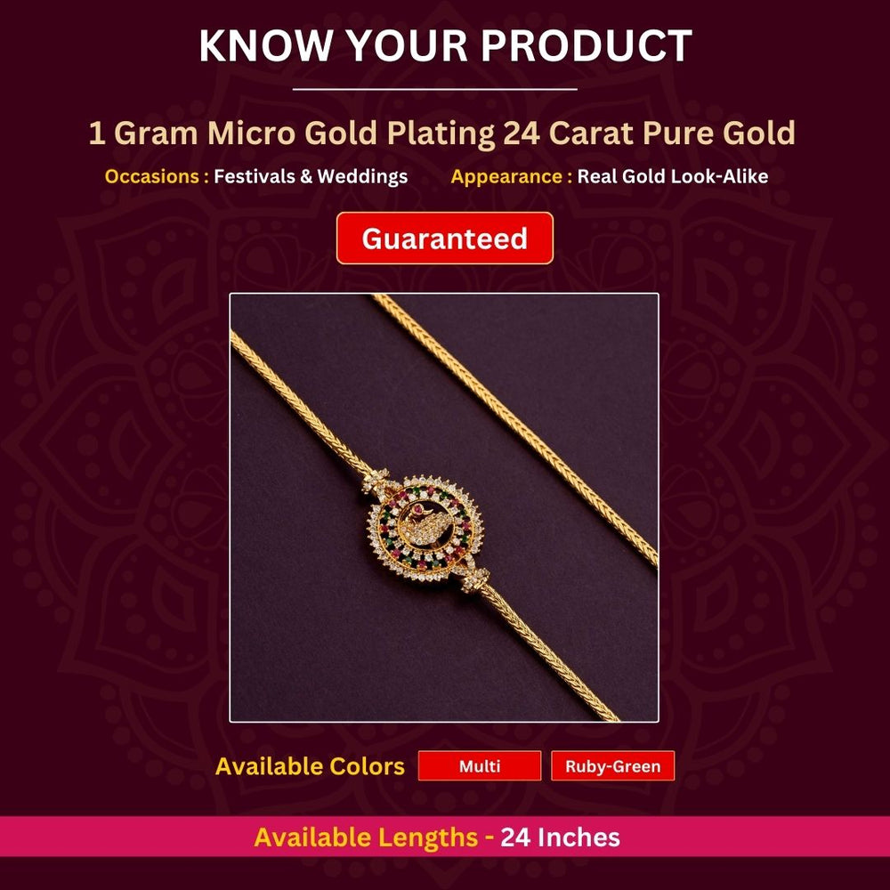 Micro gold plated Mugappu Chain Measurement Image -Sasitrends