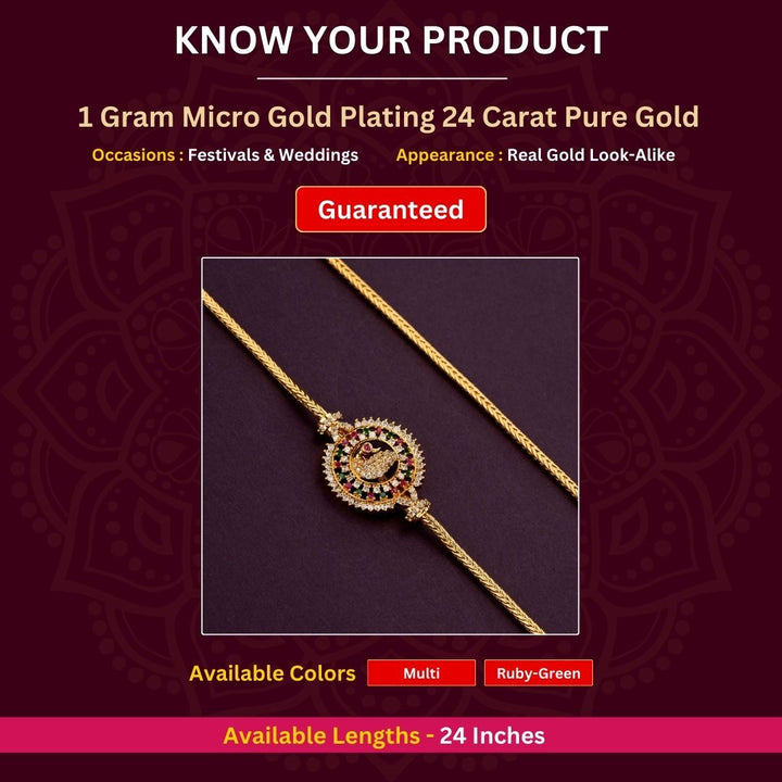 Micro gold plated Mugappu Chain Measurement Image -Sasitrends