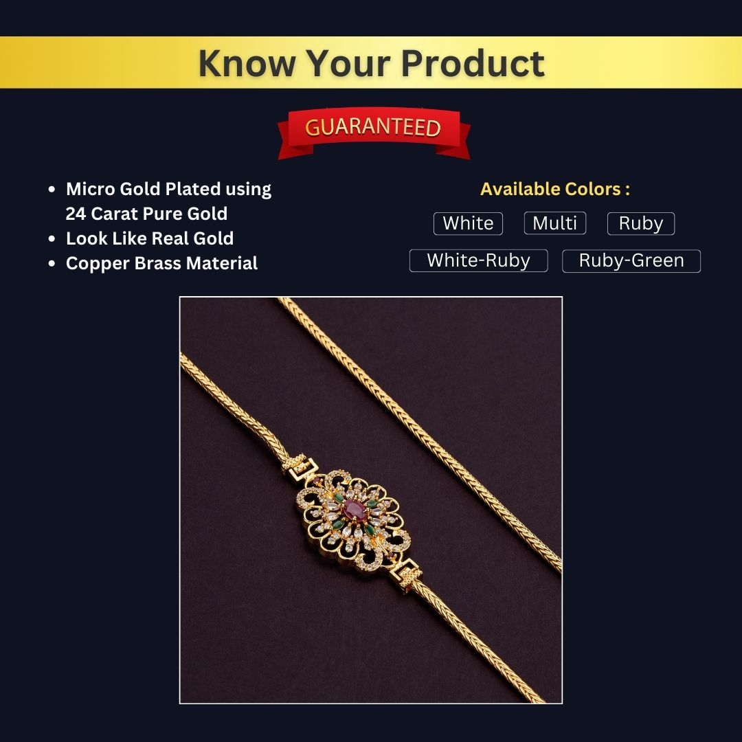 Micro Gold Plated Mugappu Chain Measurement Image - Sasitrends