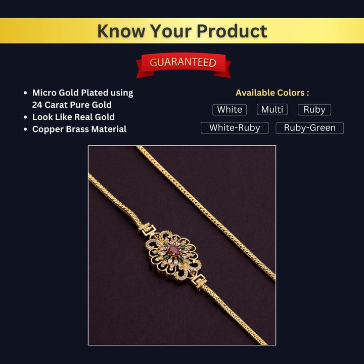 Micro Gold Plated Mugappu Chain Measurement Image - Sasitrends