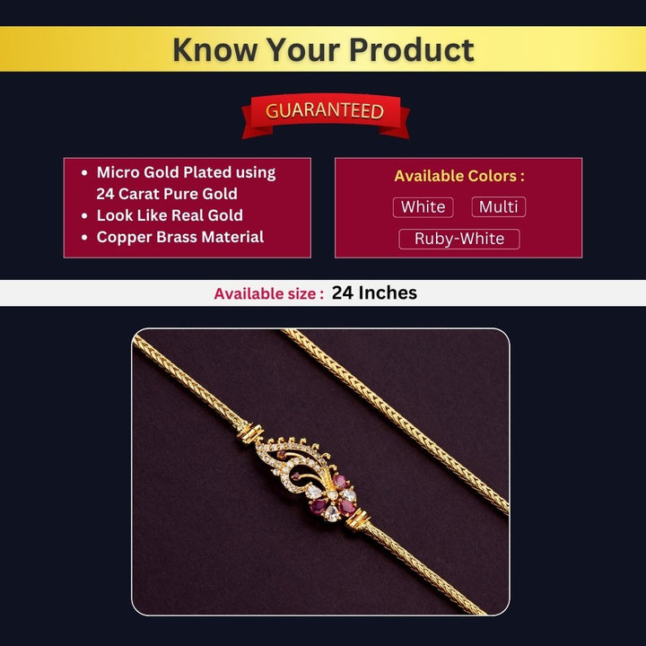 Micro Gold Plated Mugappu Chain Measurement Image - Sasitrends