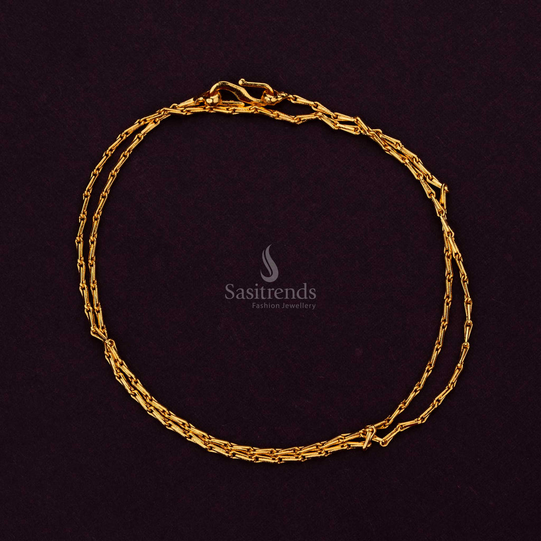 Micro Gold Plated Twisted Link Chain with Secure Clasp – Look Like Real Gold - Sasitrends