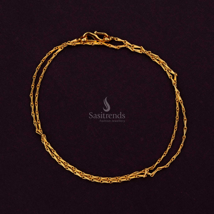 Amazing Micro Gold Plated Jewellery Twisted Link Traditional Chain – Look Like Real Gold For Festive Wear - Sasitrends