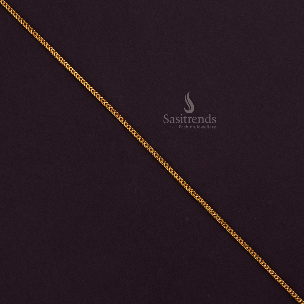 Traditional Curb Link Gold Plated Chain – Perfect for Temple & Festive Wear - Sasitrends