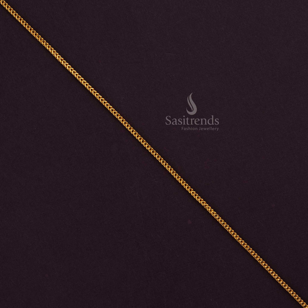 Traditional Curb Link Gold Plated Chain – Perfect for Temple & Festive Wear - Sasitrends