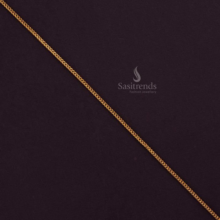 Traditional Curb Link Gold Plated Chain – Perfect for Temple & Festive Wear - Sasitrends