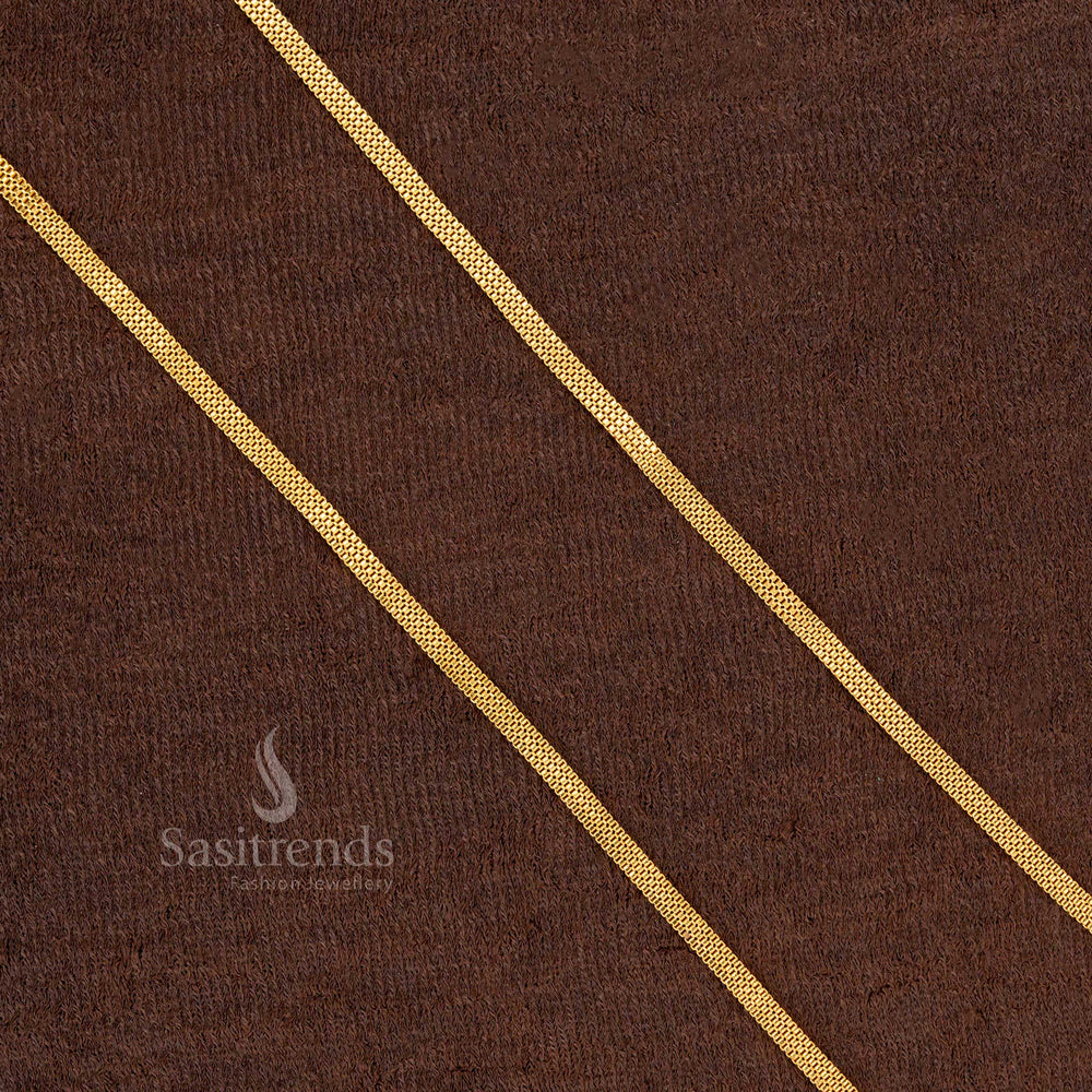 Micro Gold Plated Herringbone Chain with Secure Clasp – Look Like Real Gold - Sasitrends