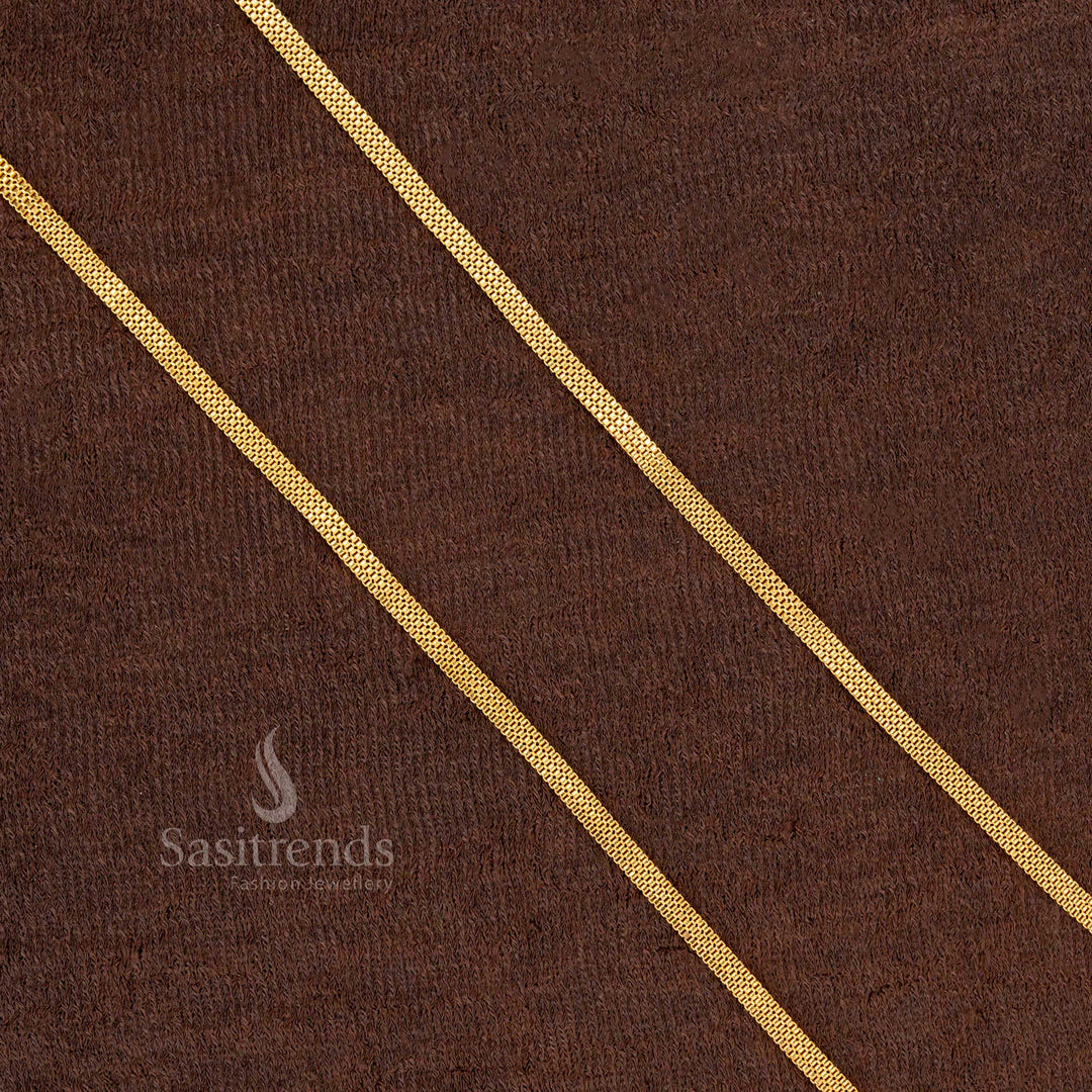 Micro Gold Plated Herringbone Chain with Secure Clasp – Look Like Real Gold - Sasitrends