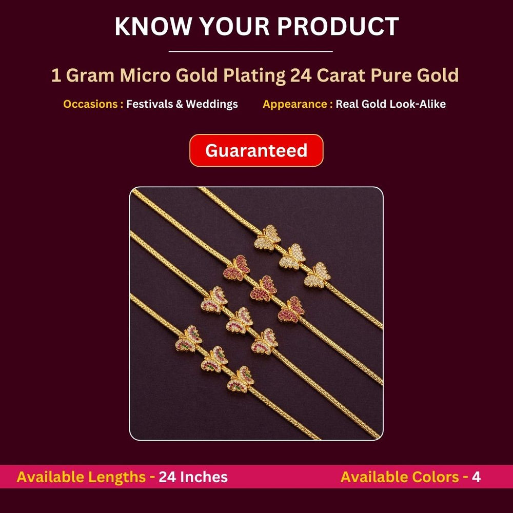Micro gold plated Mugappu Chain Measurement Image -Sasitrends