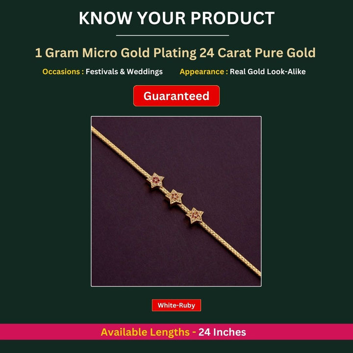 Micro gold plated Mugappu Chain Measurement Image -Sasitrends