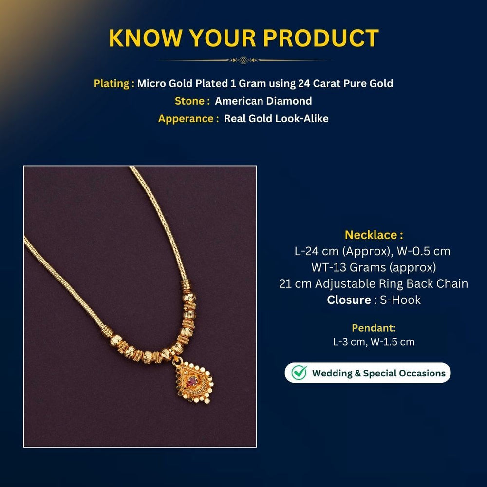 Micro Gold plated Necklace Measurement Image - Sasitrends