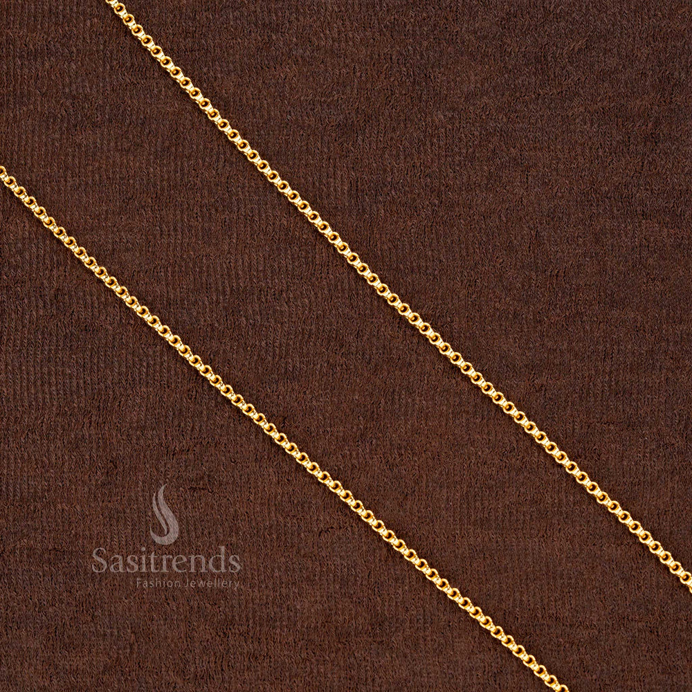 24 Carat Pure Gold Plated Beaded Box Chain with Elegant Finish - Sasitrends