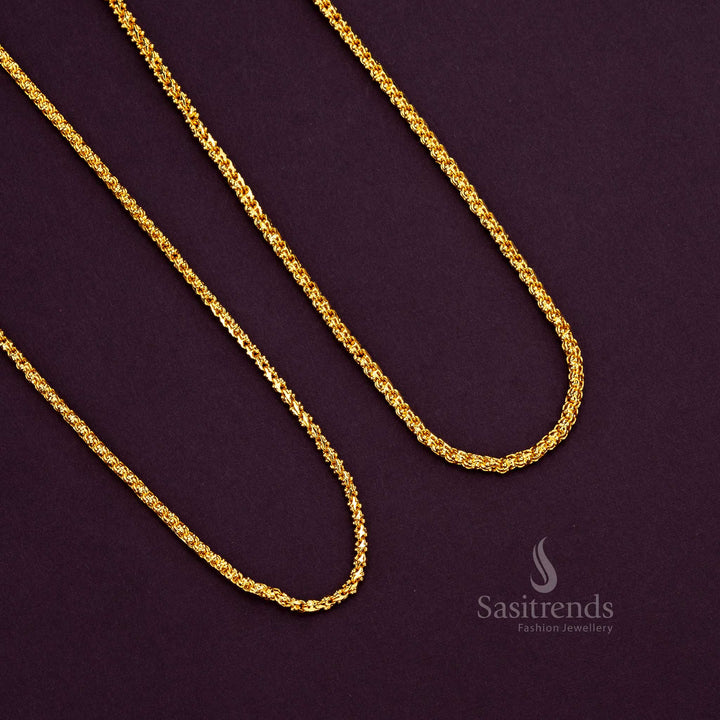 One Gram Jewellery Rope Chain with 24-Carat Pure Gold Plating, Festive Wear Chain – Sasitrends