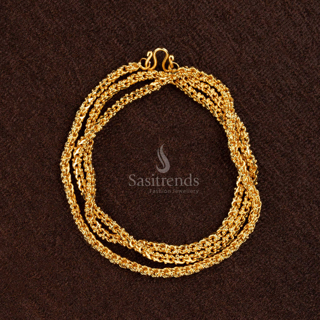 High-Quality Traditional Rope Chain for Saree Wear and Temple Wear – Micro Gold Plated – Sasitrends