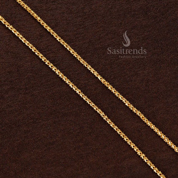Micro Gold Plated Rope Chain, One Gram Jewellery, Temple Wear Chain – Sasitrends