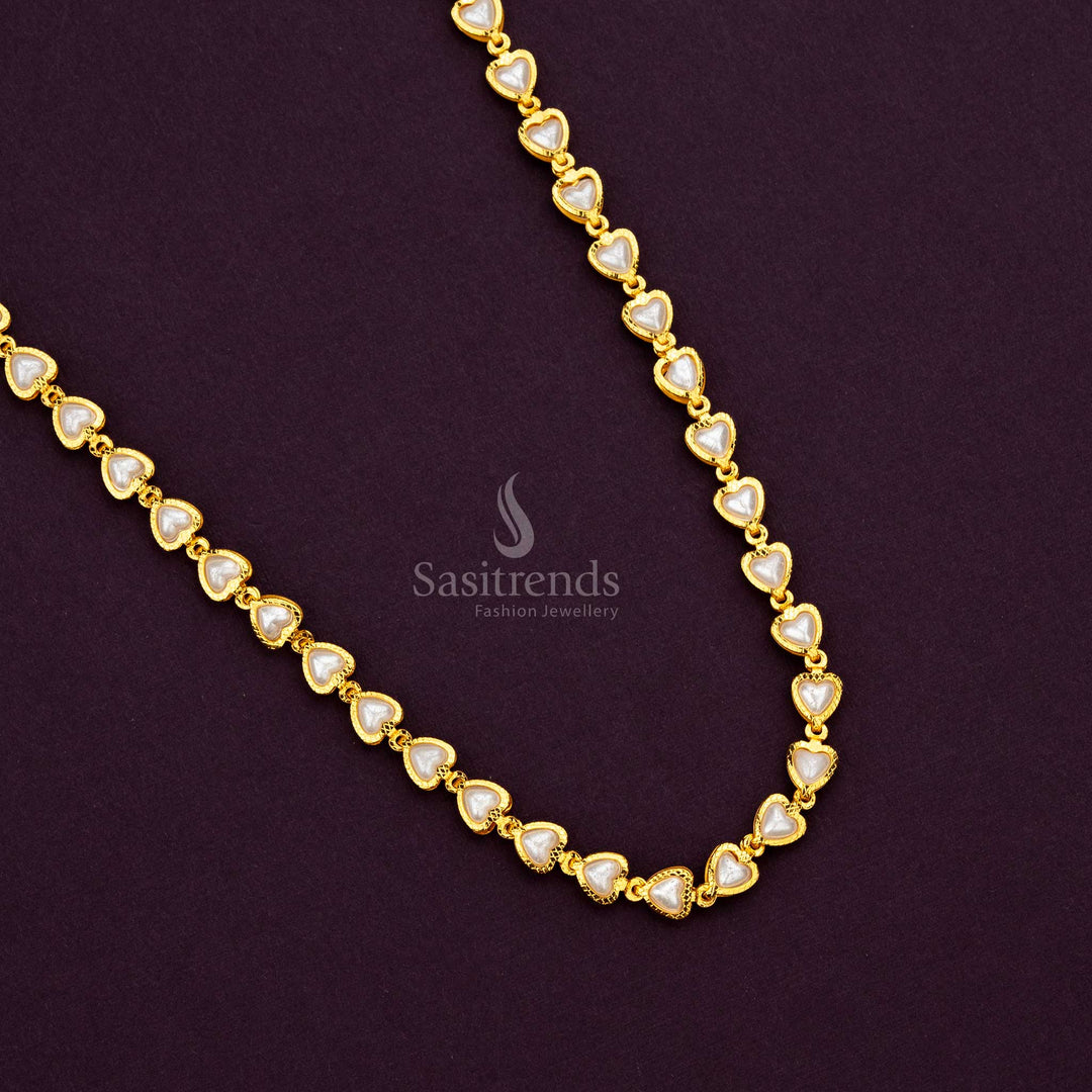 Traditional Pearl Beads Necklace with 24 Carat Pure Gold Finish – Sasitrends