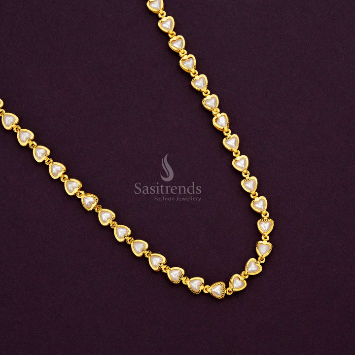 Traditional Pearl Beads Necklace with 24 Carat Pure Gold Finish – Sasitrends