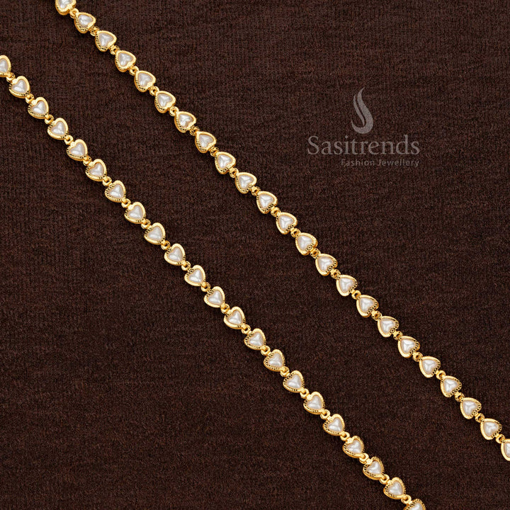 Traditional Pearl Beads Necklace with 24 Carat Pure Gold Finish – Sasitrends