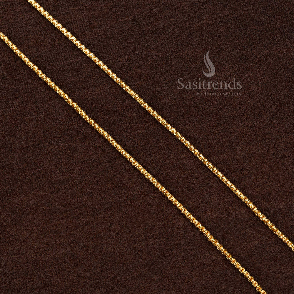 Elegant Box Chain Necklace with micro gold plating for temple wear – Sasitrends