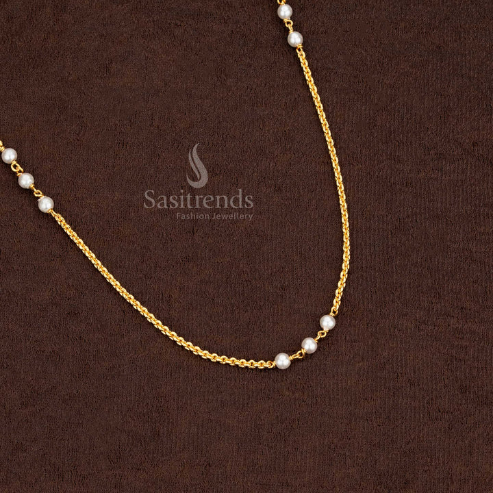 High-Quality Micro Gold Plated Single Layered Pearl Necklace – Sasitrends