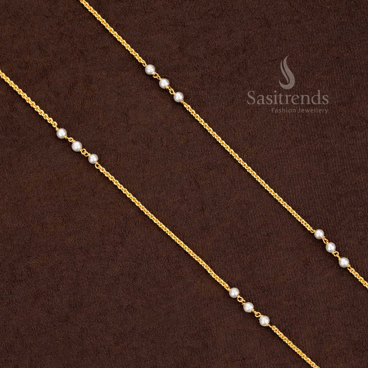 High-Quality Micro Gold Plated Single Layered Pearl Necklace – Sasitrends