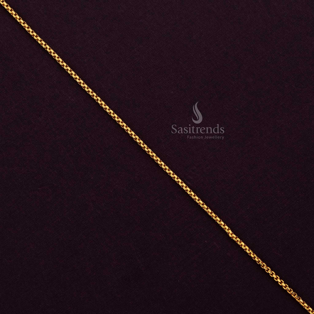 Stylish Box Chain with Micro Gold Plating, One Gram Jewellery for Saree Wear – Sasitrends