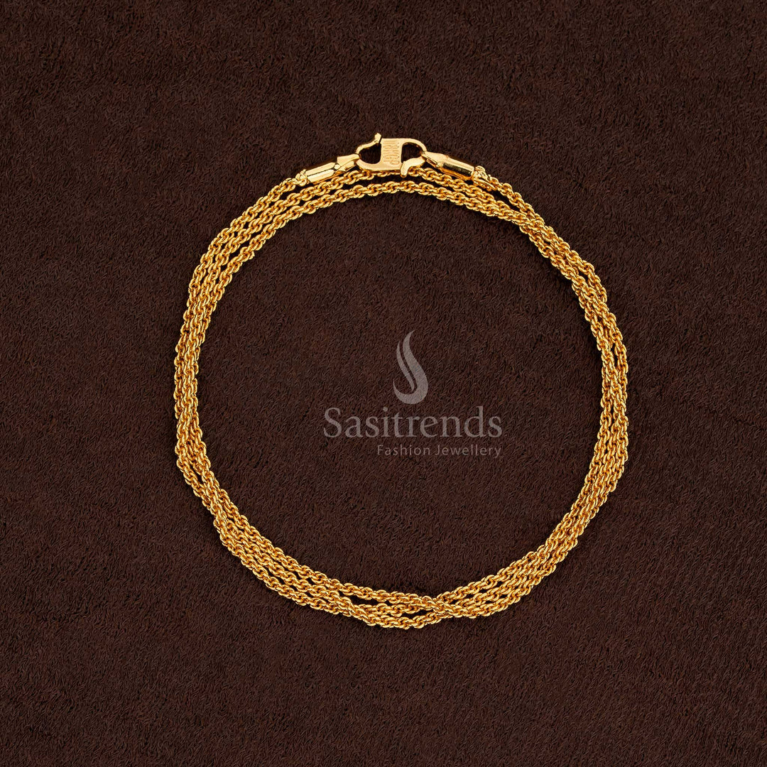 Traditional 24K Gold Plated Round Link Chain for Women