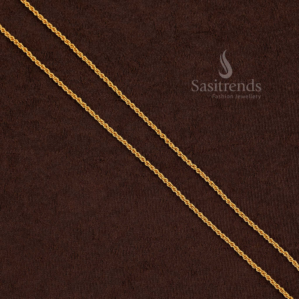 Traditional 24K Gold Plated Round Link Chain for Women