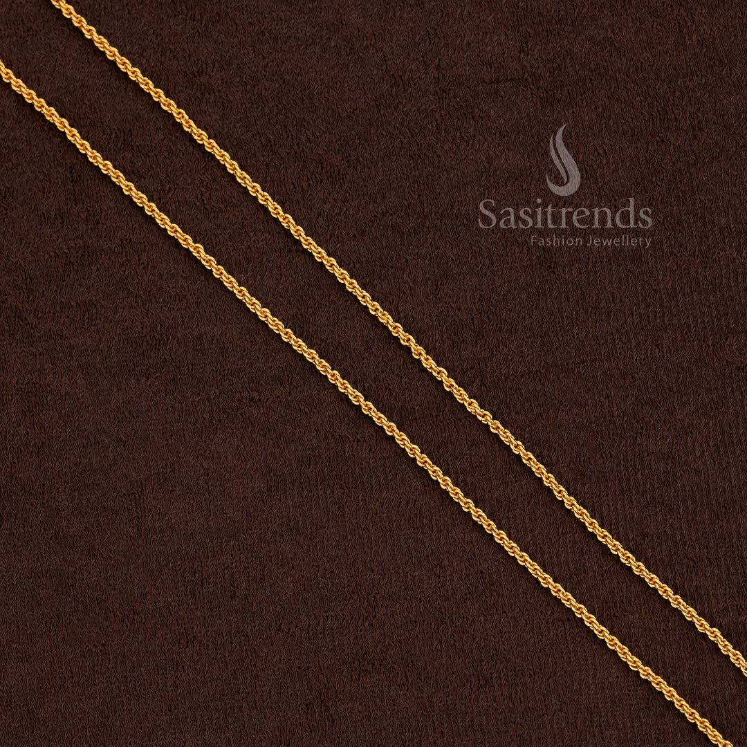 Traditional 24K Gold Plated Round Link Chain for Women