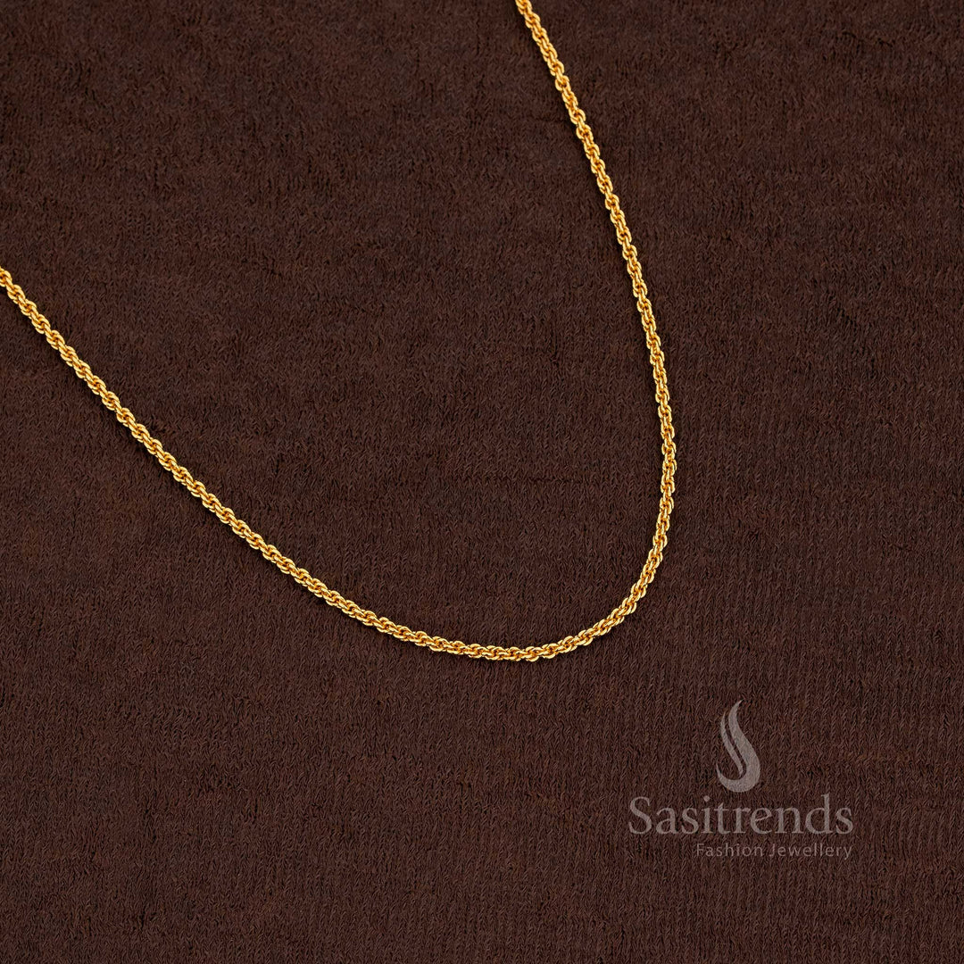 24K Pure Gold Plated Micro Round Link Chain – One Gram Jewellery