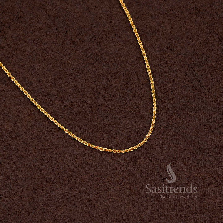 24K Pure Gold Plated Micro Round Link Chain – One Gram Jewellery