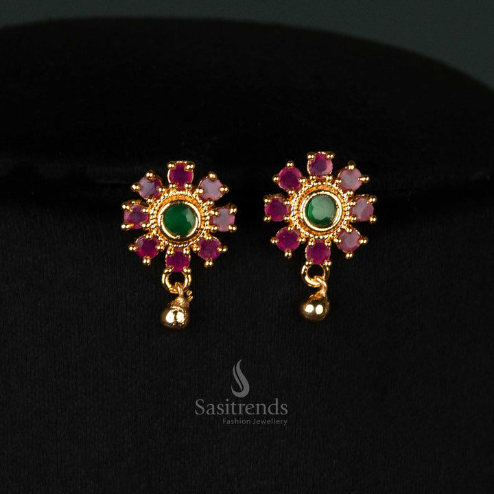Traditional Gajiri chain jewellery set with elephant pendant and earrings - Sasitrends