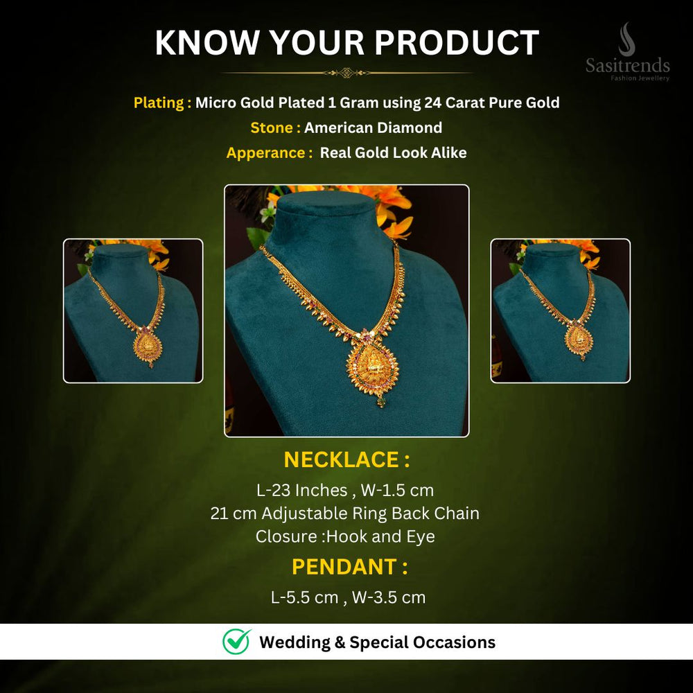 Micro Gold Plated Necklace Set Measurement Image - Sasitrends