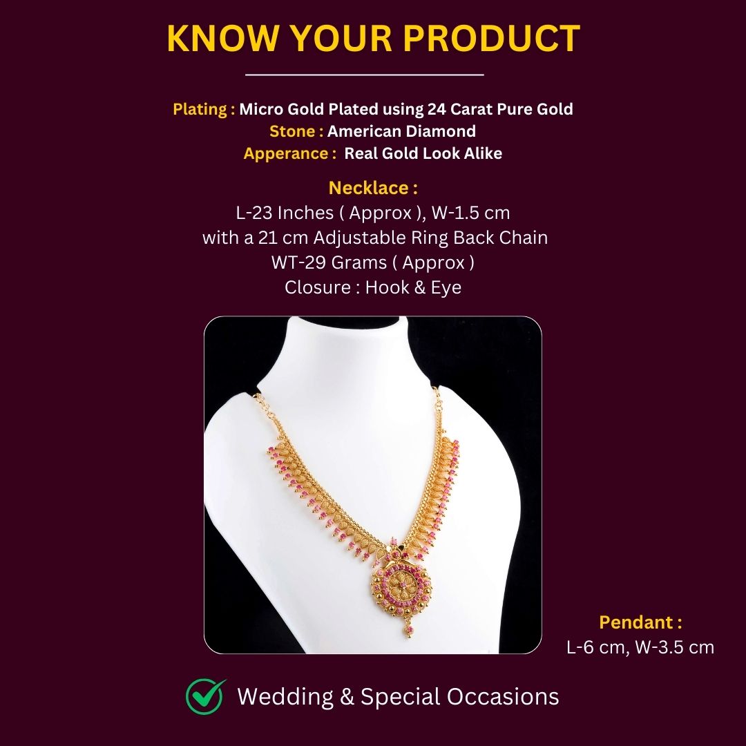 Micro Gold Plated Necklace Set Measurement Image - Sasitrends