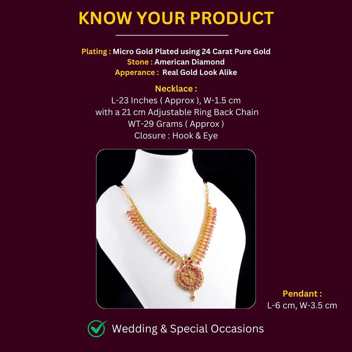 Micro Gold Plated Necklace Set Measurement Image - Sasitrends
