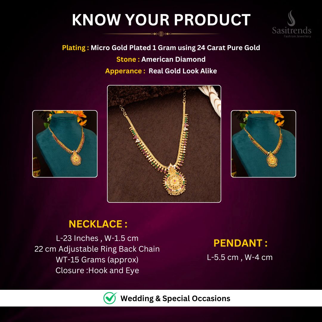 Micro Gold Plated Necklace Set Measurement Image - Sasitrends