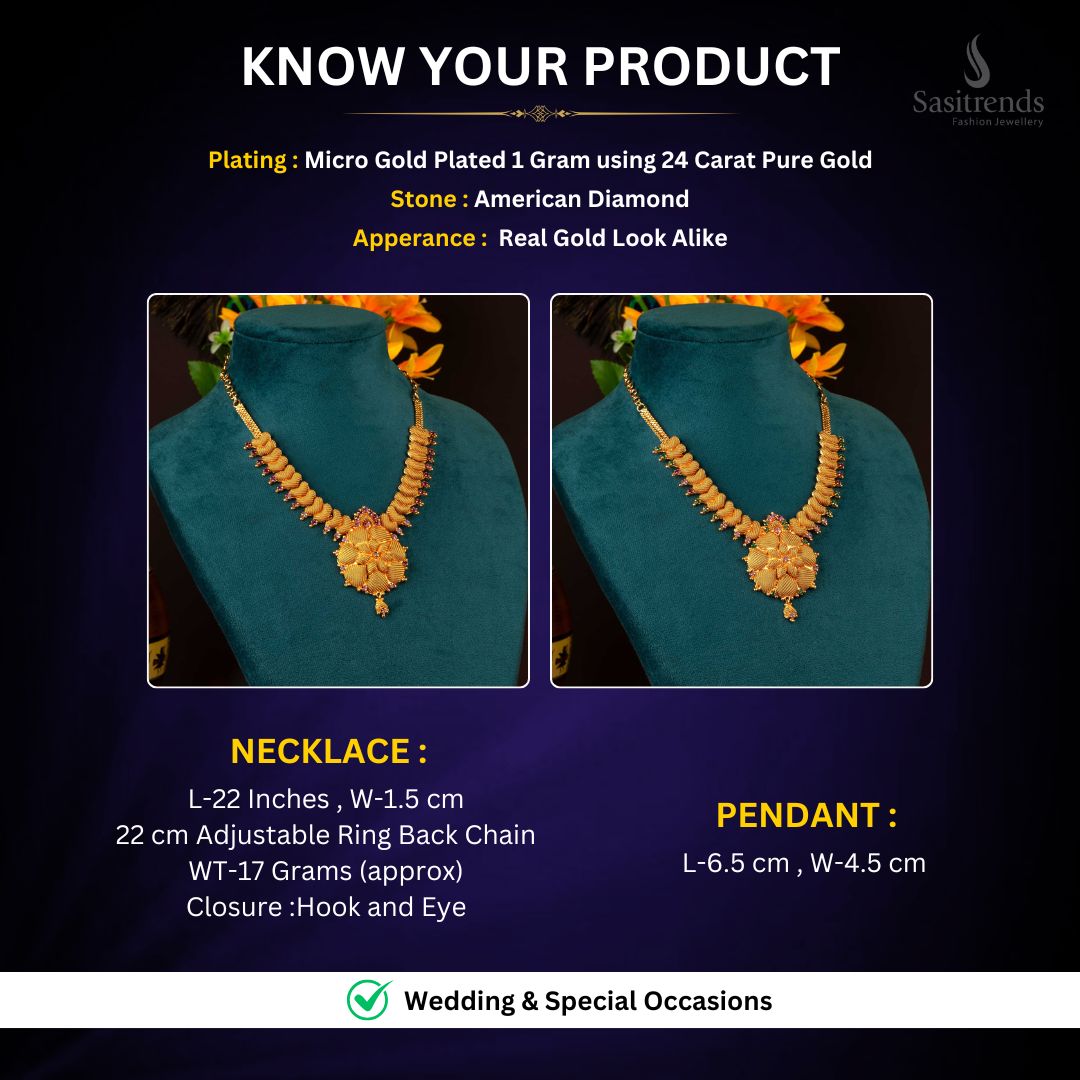 Micro Gold Plated Necklace Set Measurement Image - Sasitrends